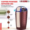 5 Core Coffee Grinder • 85 Gram Or 3 Ounces / 12 Cup Capacity • One-Touch Automatic Electric Bean Spice Grinding Machine • 150W Copper Motor • Stainle